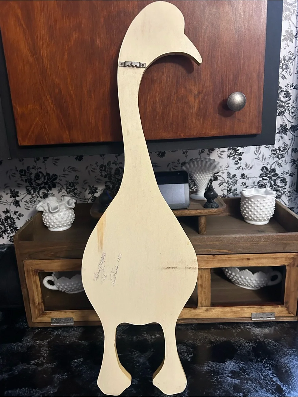 Vintage Handmade Wooden Goose Welcome Sign